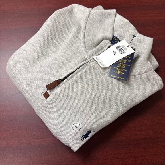 Polo Ralph Lauren Grey Heather 1/4 Zip Pullover Mens XXL Classic Fit NWT $125